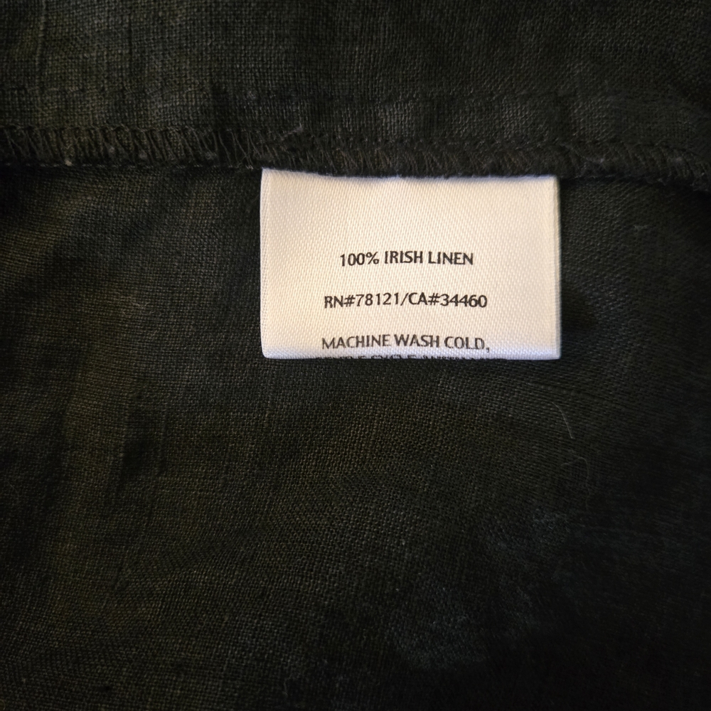 Eileen Fisher Irish Linen Black Blouse/Jacket, Sz L - Picture 8 of 9